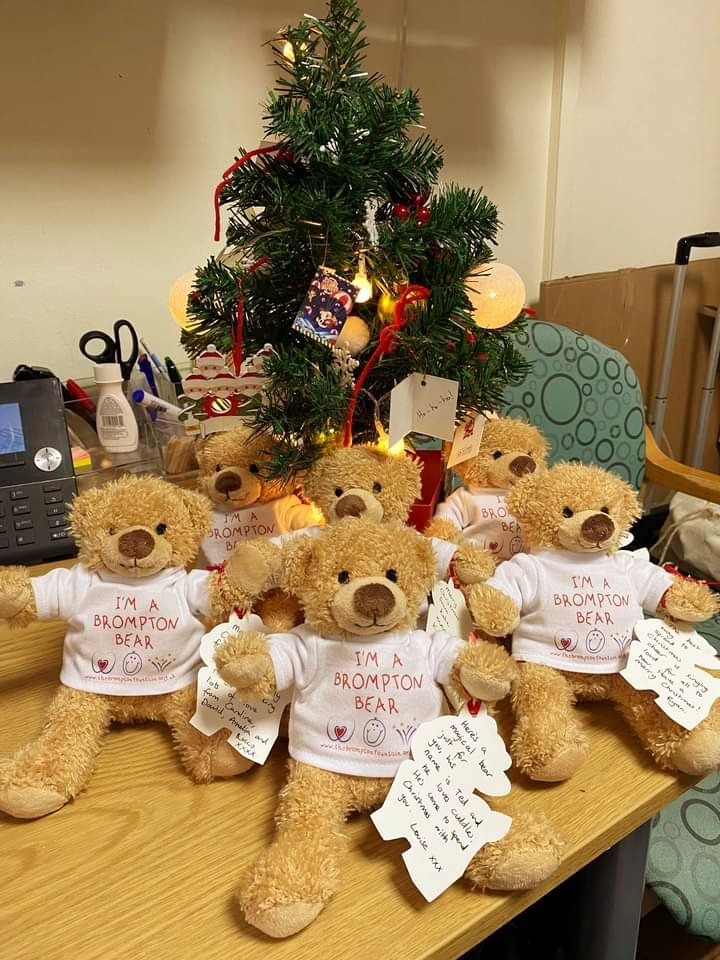 BromptonSupport's tweet photo. Some of our #BromptonBears ready to meet their children on the ward @RBandH - thanks to everyone who 'sponsored a bear' as part of our #Christmas Toy Appeal ❤🐻💙😍❤🎅💙 #BromptonBabies #RoyalBromptonHospital #TheBromptonFountain #TeamBrompton #ChristmasEveEve #Christmas2020 https://t.co/L6UjquIQBj