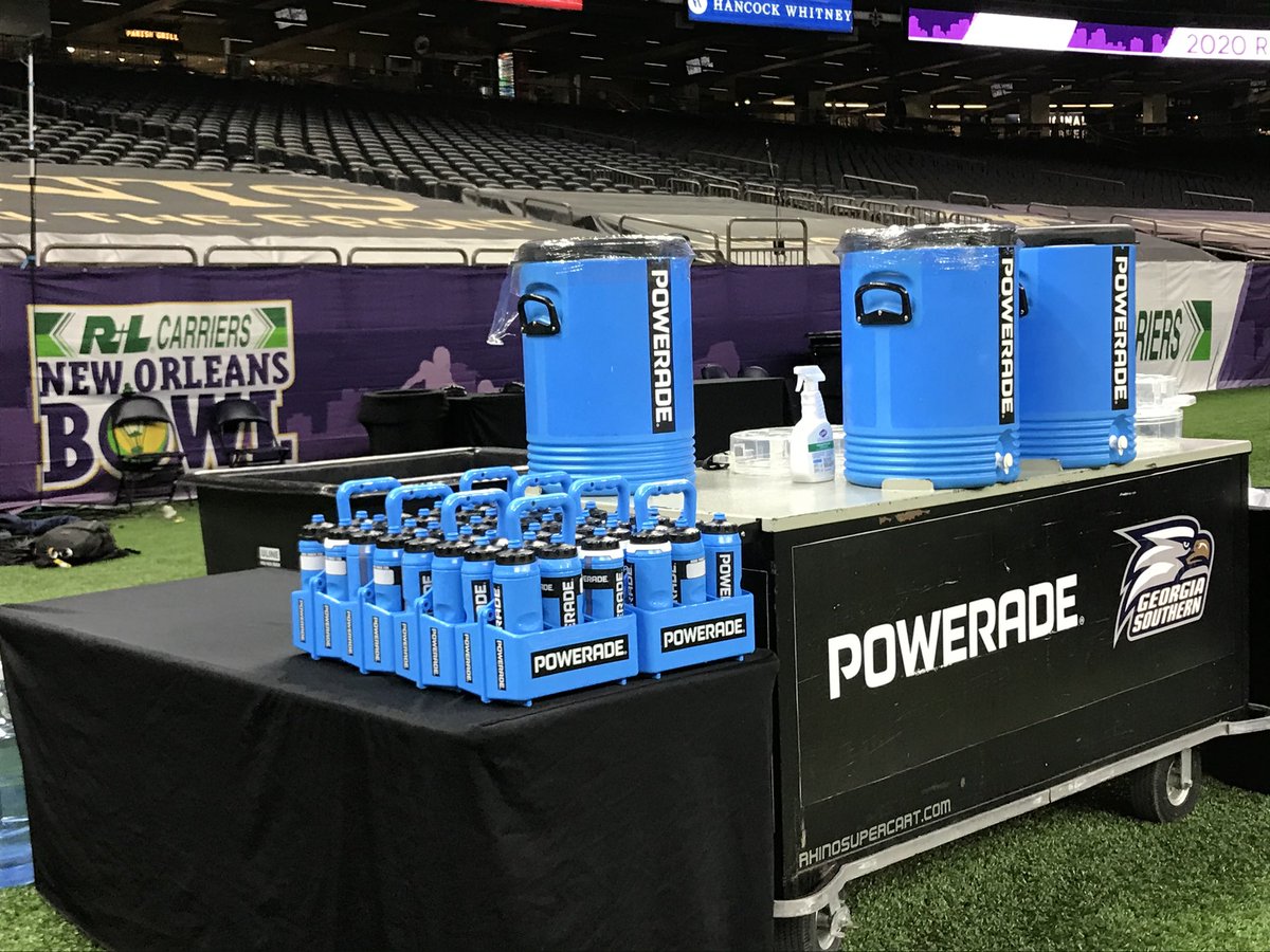 GS_SportsMed's tweet photo. Good luck to @GSAthletics_FB in the @NewOrleansBowl GATA. Here’s a small look behind the sidelines at our medical set up #gATa https://t.co/QC74hkMjlP