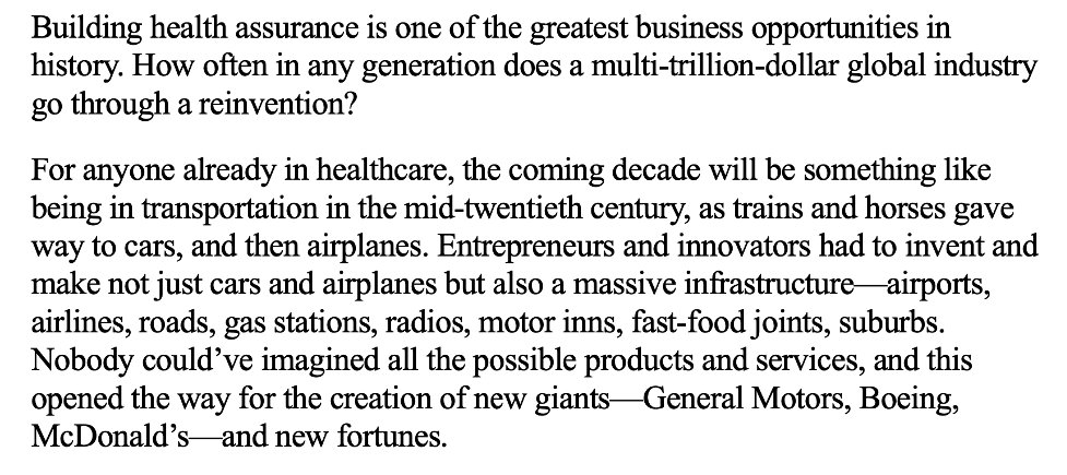 It can seem counterintuitive to think that a $30B company has more multi-bagger potential than most small-caps but that’s because so few companies have the same opportunity set. From UnHealthcare, by Hemant Taneja, a managing director at the VC firm General Catalyst  $HAACU