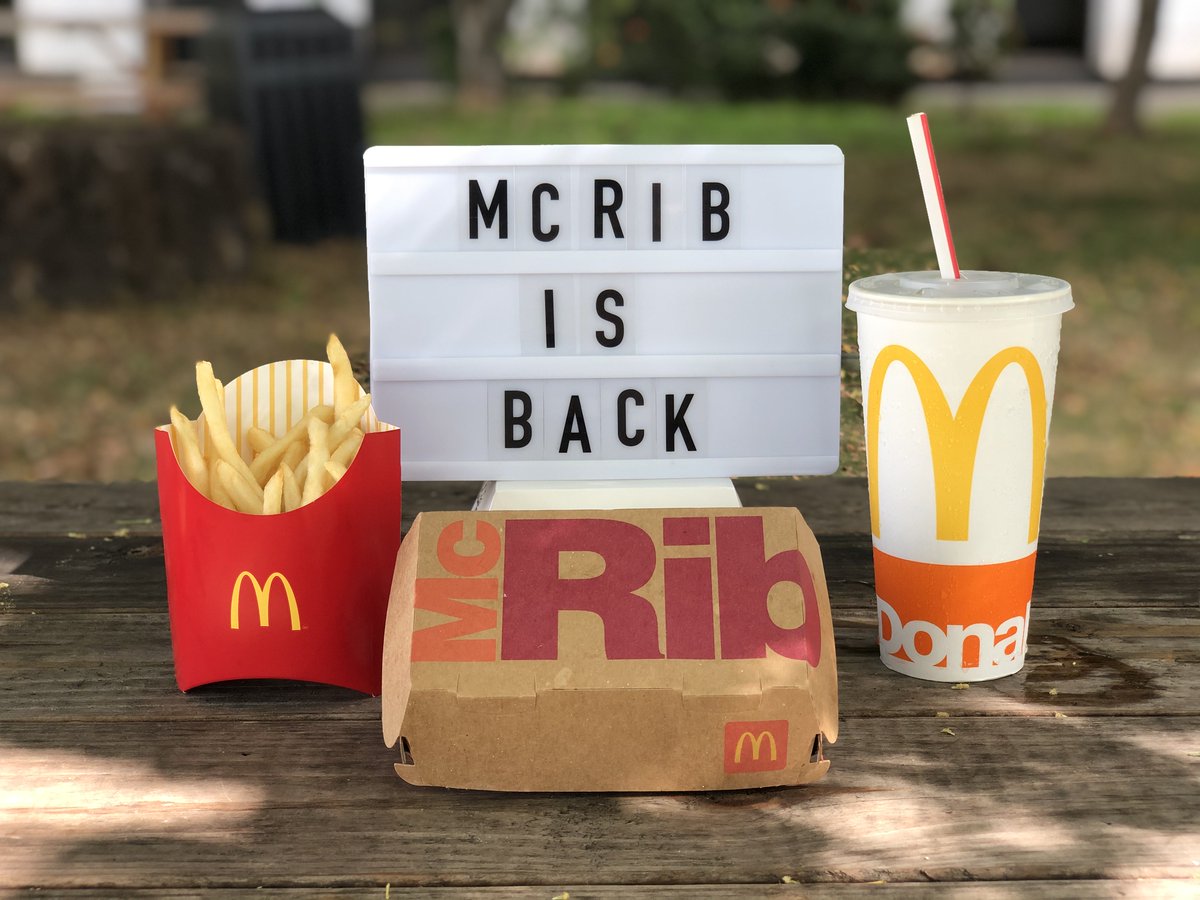 McDonaldsHawaii's tweet photo. A deal even Scrooge wouldn't turn down - the McRib Meal for $7.99! For a limited time only at participating McDonald's. #McDonaldsofHawaii https://t.co/1jwN56ykmv