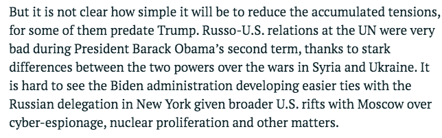 Frankly, I do not expect the change of U.S. administration to reverse the long-running deterioration of relations between Russia and the P3 (and other Western members of the UNSC), as I noted  @CrisisGroup: [7/10]