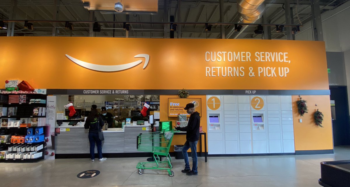 This is great. Feels like a full-service Amazon customer service center. You can pick up and return groceries (most grocery items have 30 day return policy!) and conventional Amazon packages.