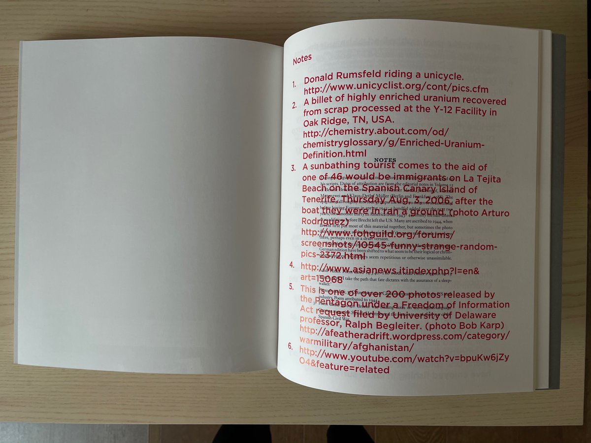 49. The way words and images work together change as you progress through the book. Their listing of the sources is the equivalent of the text that Brecht has inserted. In a way, to use Brecht without the change is to do a disservice to him.