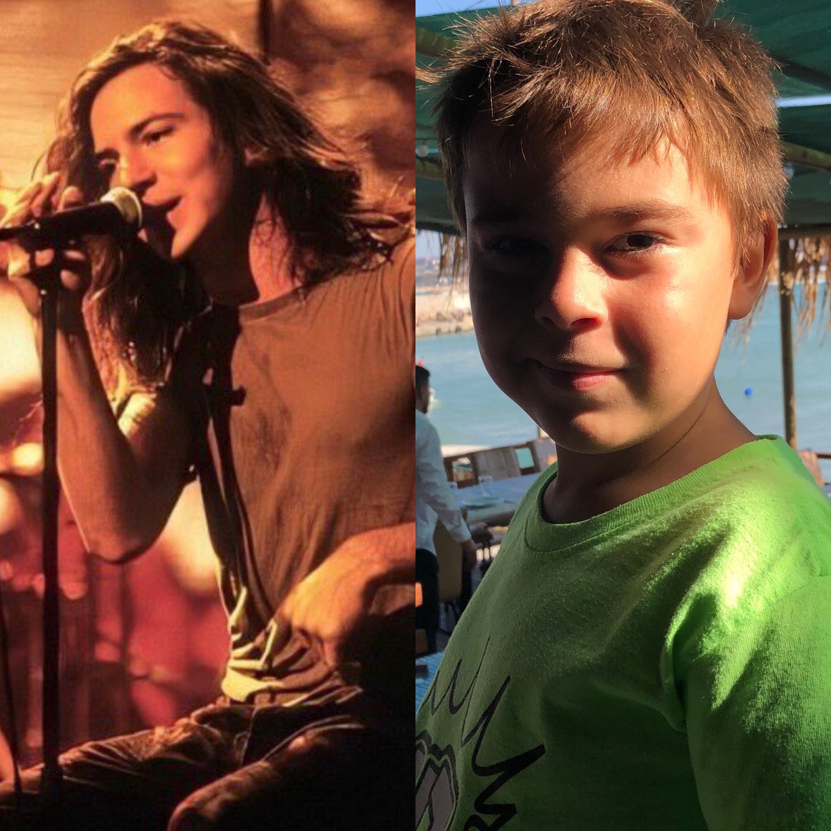 okancetinim's tweet photo. It's a blessing to have such an amazing duo share a birthday.

#EddieVedder &amp; my son.

May joy, peace, fun, and love forever be with you. 

#birthdaymates https://t.co/MW4eMU12R4