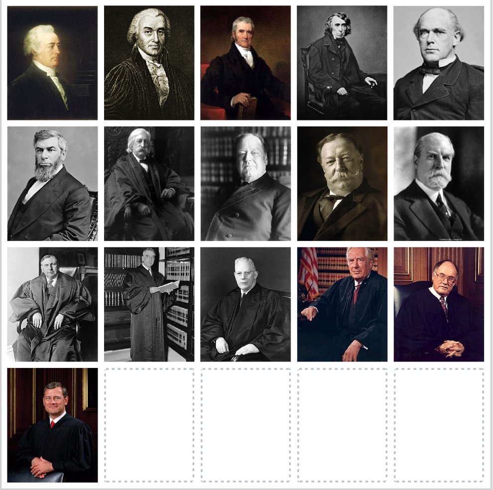 These are the white male chief justices. /7