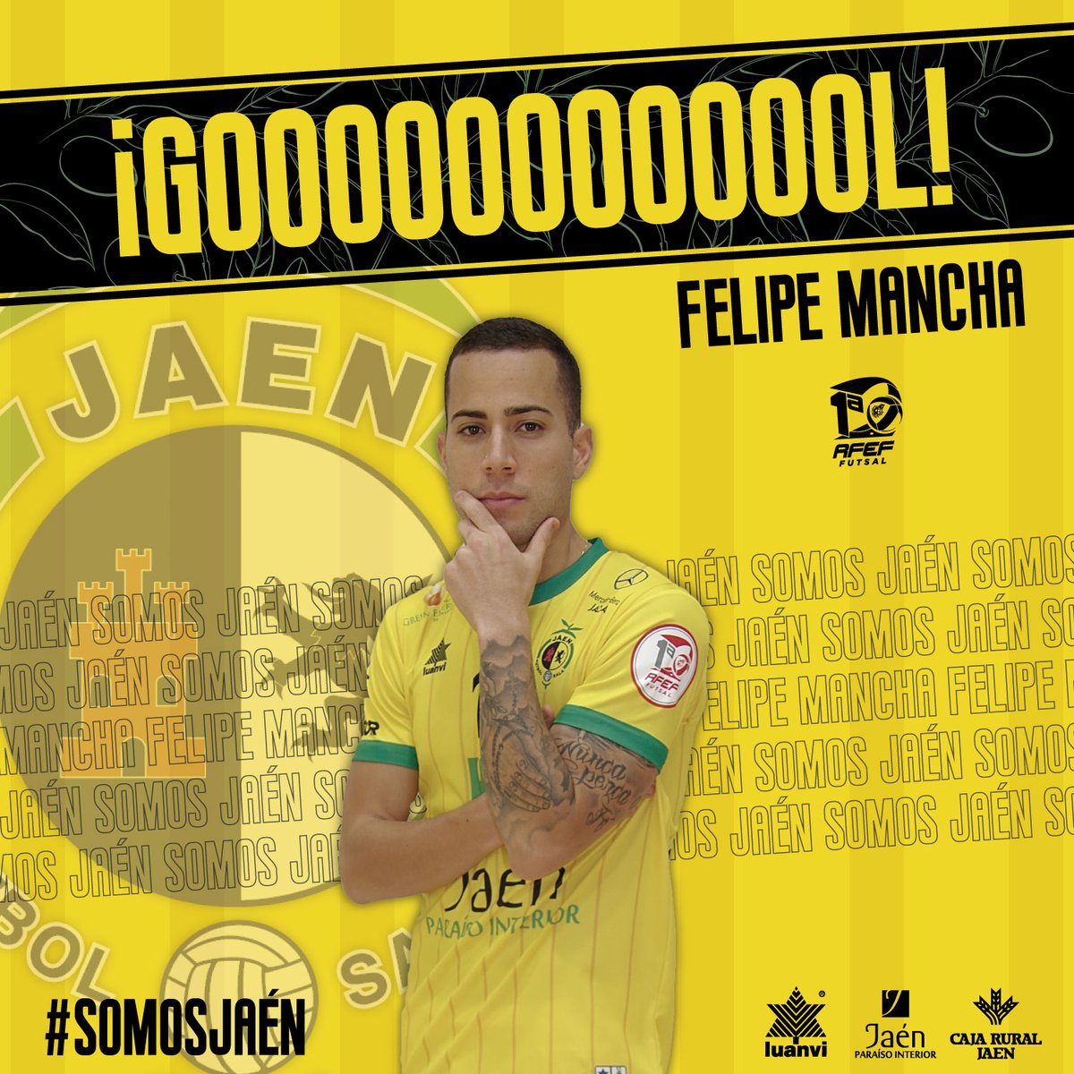 JaenFS's tweet photo. ⏱️ 40' | 2 - 3 | @PalmaFutsal - @JaenFS

⚽️ ¡GOOOOOOOOOOOOOOOOOOOOOOOL! ¡@felipemancha92! 

🎙️ Anota desde el propio campo aprovechando el juego de cinco de Palma

📺 https://t.co/rf1kk0SKry

#SomosJaén💛 https://t.co/qTpukP3cGr