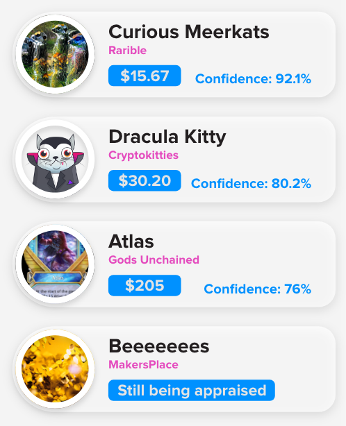 The results of these scoring rounds determine how honest an expert was, their reward, and an estimate of an NFT’s value -- think of it as a “Zestimate” for any NFT.