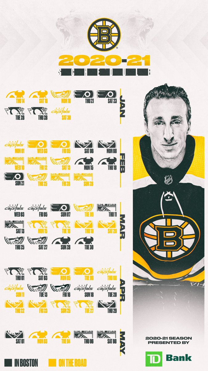 Bruins Printable Schedule Includes Regular Season Games And A Space To