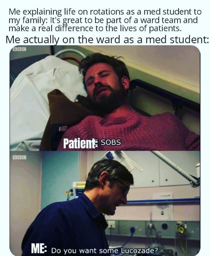 dexomethomeme's tweet photo. Med student life 😂 #medicalmemes #nhs #hospital #JuniorDoctors #JuniorDoctor #medicine #medicalschool #surgery #medtwitter #MedStudentTwitter #DOCTORS #medstudent https://t.co/rr4LSFbC2C