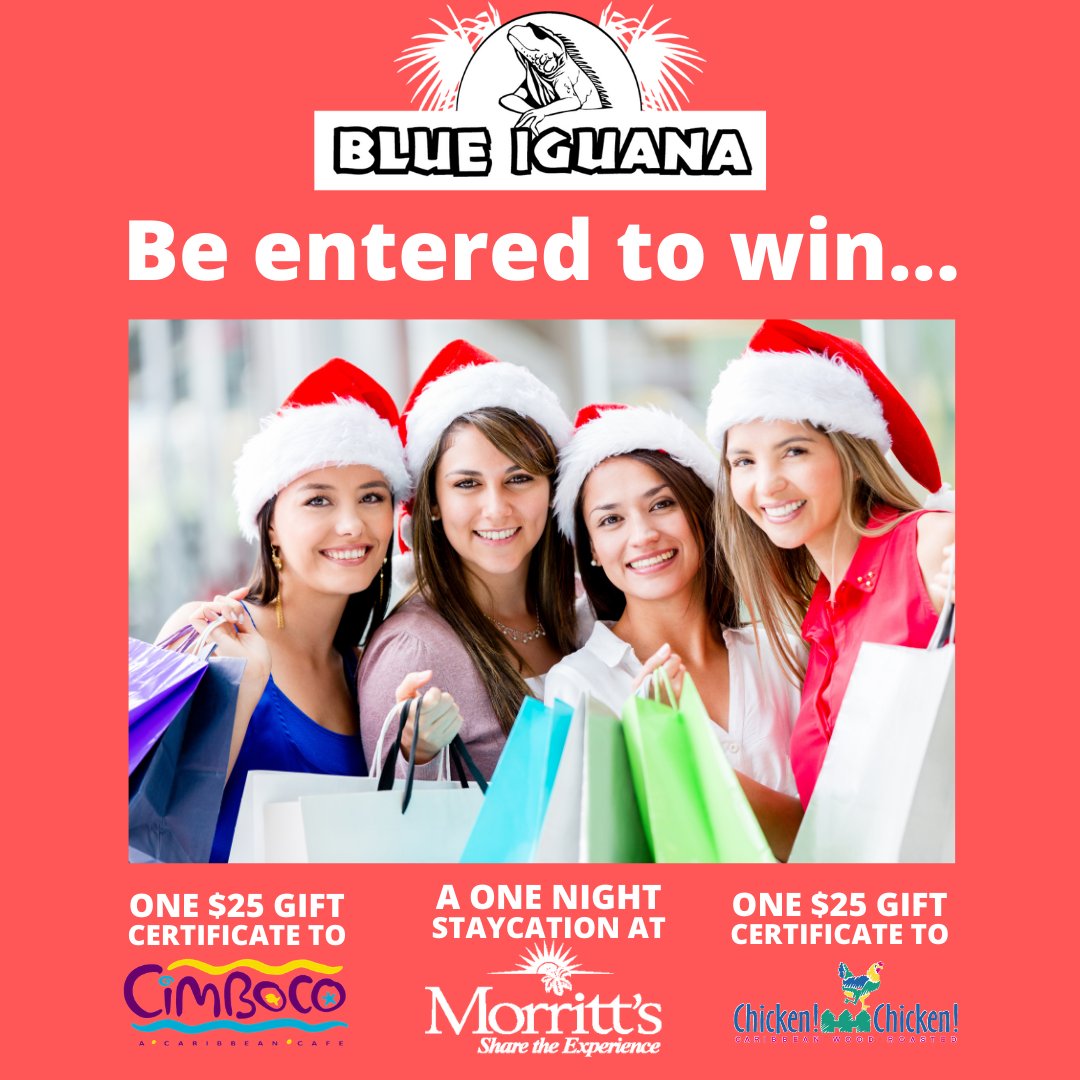 BlueIguana2Blue's tweet photo. Today is the last day to be entered to win!! When you spend US$50 or more you will be entered to win a one-night staycation at Morritt's Resort, Grand Cayman, and two $25 Gift Certificates to Chicken Chicken and Cimboco ~ A Caribbean Cafe

Open 11am – 7pm today! https://t.co/fIUwtwGWP8