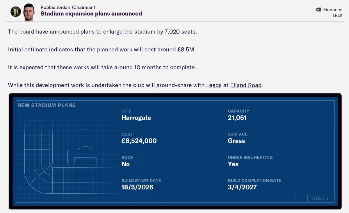 We're moving to Elland Road for a bit!!!