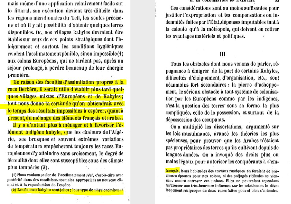 Avec cet auteur, difficile de faire plus clair. Je vous laisse apprécier sa réflexion pathétique sur le type des femmes kabyles.