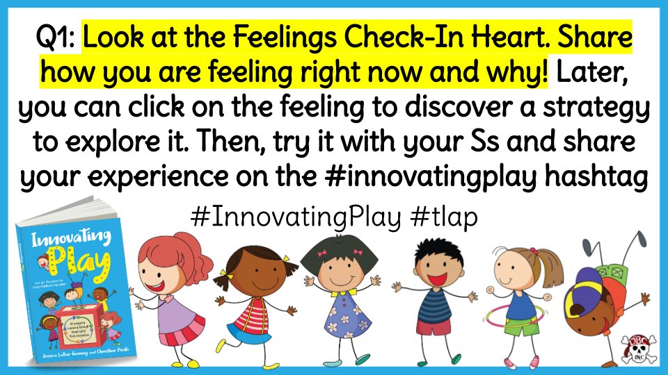 jlabar2me's tweet photo. Q1: Look at the Feelings Check-In Heart. https://t.co/LivEDq30An
Share how you are feeling right now and why! Later, you can click on the feeling to discover a strategy to explore it. Then, try it with your Ss and share your experience on the #innovatingplay hashtag
#tlap https://t.co/RQKn5CrQqQ