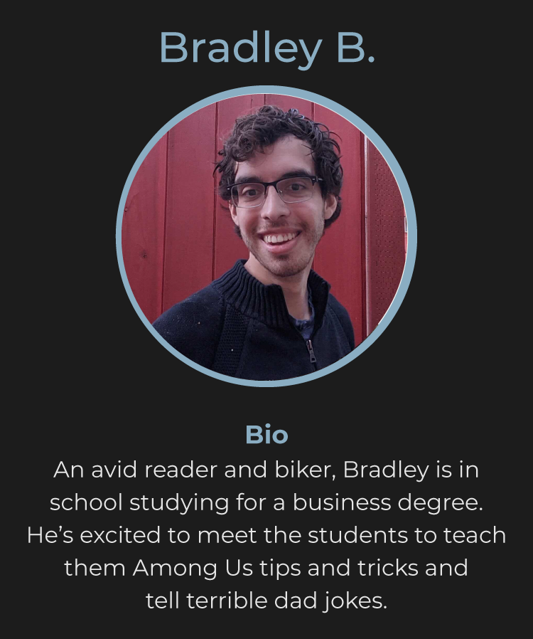 pathwayesports's tweet photo. Missed Week 1 of our Among Us Game-and-Learn Camp + Tournament? No worries. You've still got time to sign up for healthy gaming habits, computer science workshops and awful dad jokes from coaches like Bradley in Week 2! Visit https://t.co/PcDf7J1sKa to register. https://t.co/QxIByutYHW