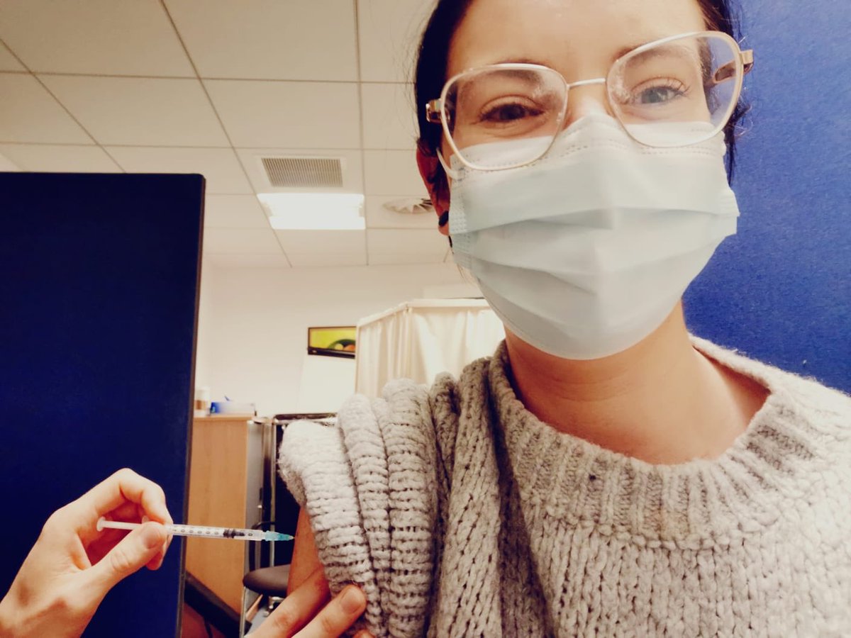 For everyone in their darkest days, there is light at the end of the tunnel &amp; it’s not an oncoming train. My very special daughter got her first vac shot tonight 🙏👏