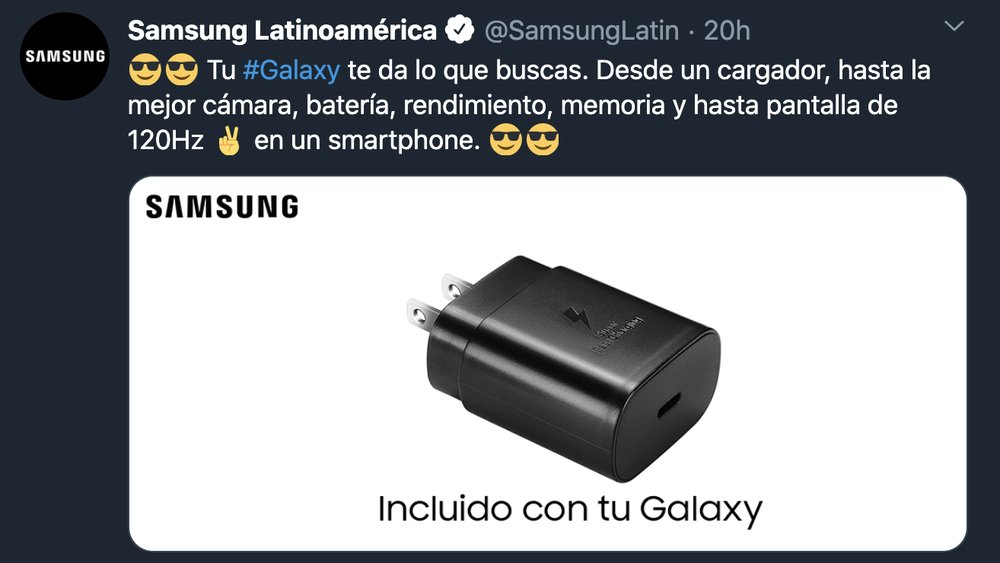 GizmodoES's tweet image. Samsung borra los mensajes en los que se burlaba de que el iPhone 12 venga sin cargador es.gizmodo.com/samsung-borra-…