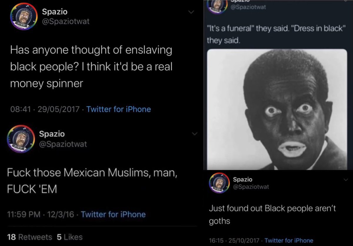 allegedly, there is a twitter user by the name of spazio behind it all. This user was constantly complaining about why his racist tweets would not go viral