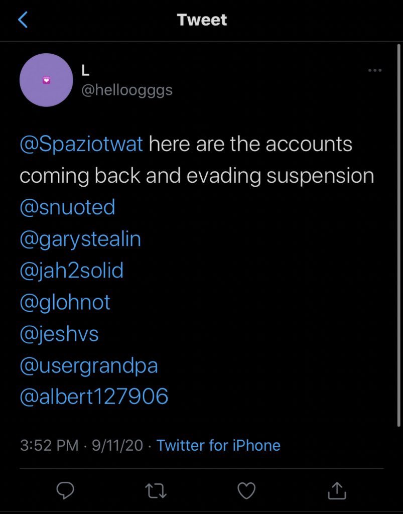 he denies these allegations that he has the power to suspend people, but shortly after someone tweeted a list of accounts that “evaded suspensions” at him, they were suspended.