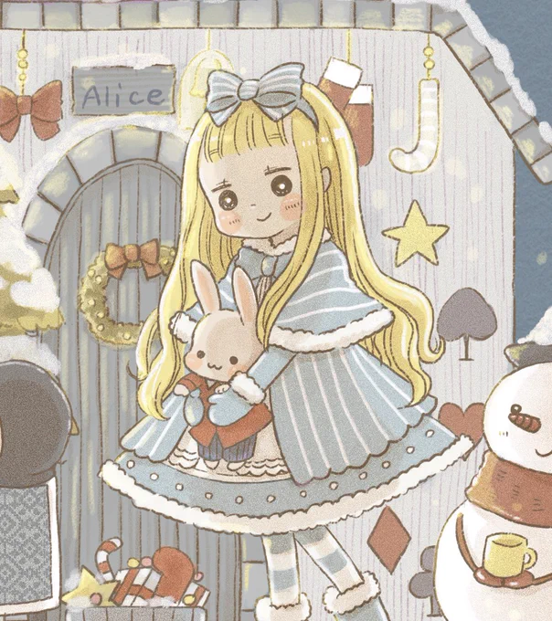 今日は #クリスマスイブ
アリスのホームパーティーにようこそ?☕️?
Merry Xmas Eve?中に入る?

#イラスト #絵 #ゆるいイラスト #今日は何の日 #クリスマス #クリスマスイラスト #12月24日 #もくようび #procreate 