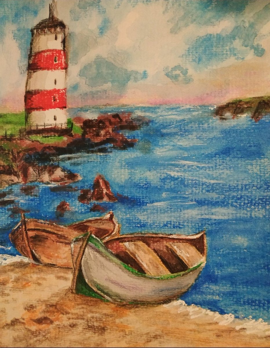 PETUNIA_PETU_'s tweet image. #RetoExtra a lo Emil Ciubotaru.
«Esfera negra el cielo
y disco negro el mar.
Abre en la costa, el faro,
su abanico solar.
¿A quién busca en la noche
que gira sin cesar? 
Si en el pecho me busca
el corazón mortal.»#AlfonsinaStorni @doorlessroom #Unretounahora #Pintamonas