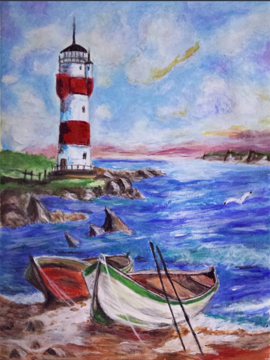 PETUNIA_PETU_'s tweet image. #RetoExtra a lo Emil Ciubotaru.
«Esfera negra el cielo
y disco negro el mar.
Abre en la costa, el faro,
su abanico solar.
¿A quién busca en la noche
que gira sin cesar? 
Si en el pecho me busca
el corazón mortal.»#AlfonsinaStorni @doorlessroom #Unretounahora #Pintamonas