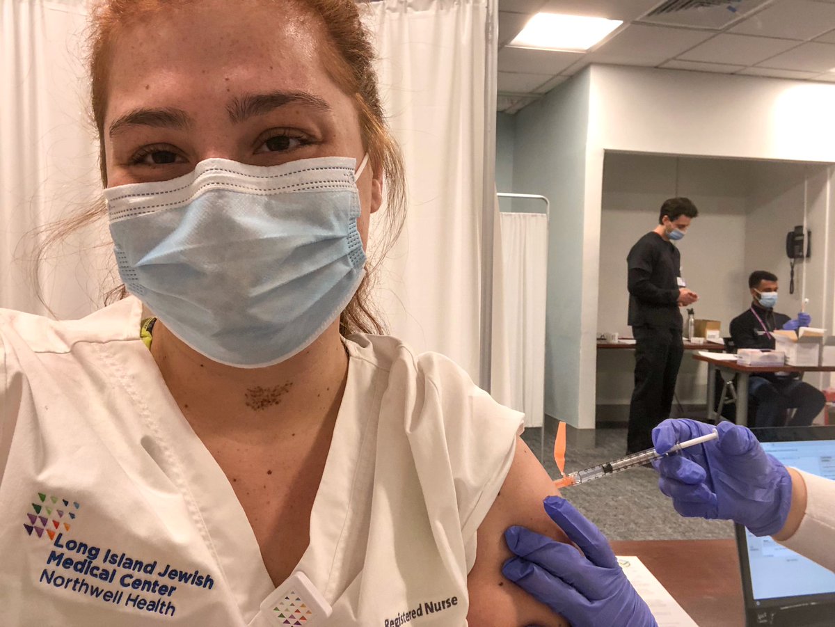 nmcodispoti's tweet photo. Appreciation post for my favorite frontline worker who has been working tirelessly as a nurse in NY. So proud &amp; relieved that my sister finally received her vaccine. Here’s to a better 2021 💉🥰 https://t.co/NCyLSA2OVC