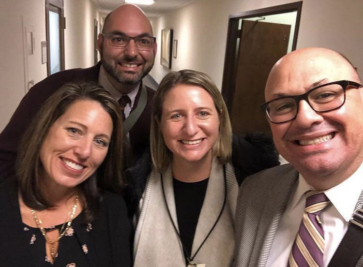 ConsortiumDC's tweet photo. Our #CCALead-ers (pre-pandemic) sharing a few laughs: (l-r) Michelle Hall, Chief Operating Officer; Michael Thomasian @MRT20017, Principal, @STA_Brookland; Elise Heil @eliseheil, Principal, @shschooldc; & Vincent Spadoni @V_Spadoni, President of the Consortium!
#CCAJoy #CCAPrez https://t.co/zZO0yZpXE4