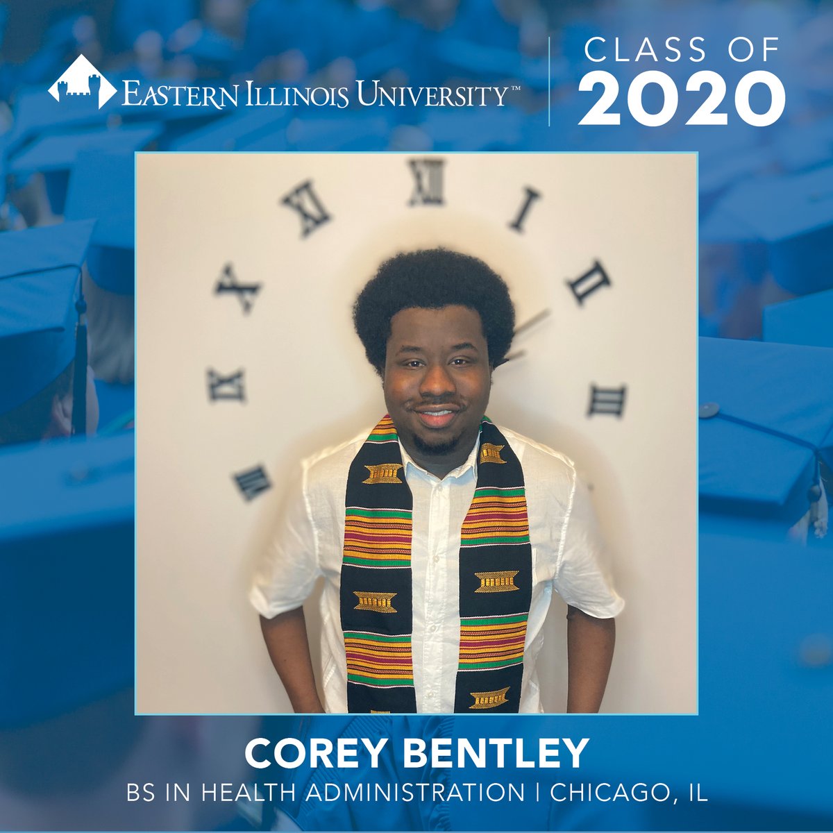 eiu's tweet photo. Meet #EIU Class of 2020 Graduate Corey Bentley!

Corey plans to look for a job and says, “my favorite EIU experiences would have to be meeting all my amazing friends and attending UB events on campus.”

#ForeverEIU #EIU2020 https://t.co/Of2CjvlQFL