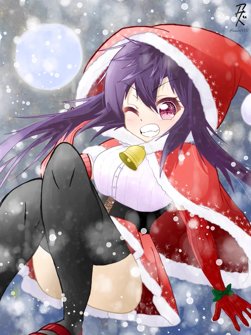 Merry X'mas!お題箱より「クリスマスっぽい服装の恵飛須沢胡桃ちゃん」#がっこうぐらし#クリスマス 