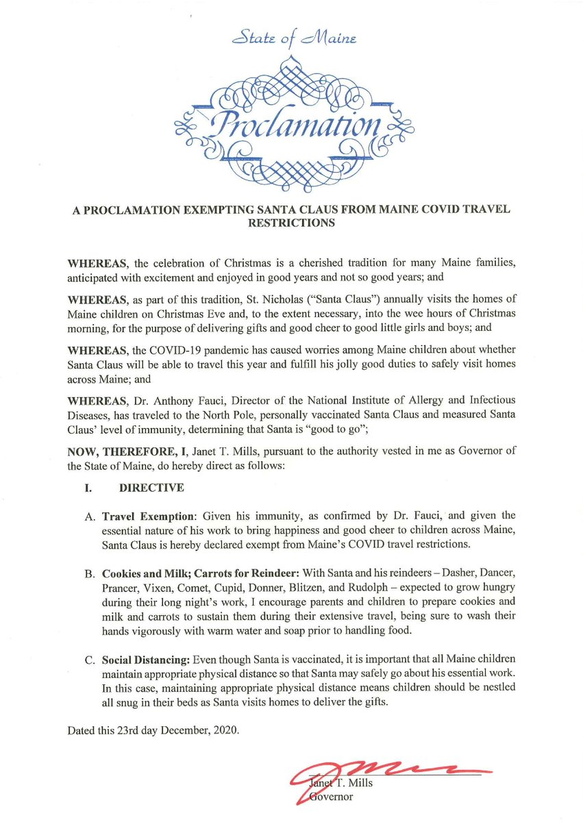 I’ve heard the COVID-19 pandemic has Maine children worried about whether Santa will be able to travel and fulfill his jolly good duties to deliver presents to good boys and girls. 1/