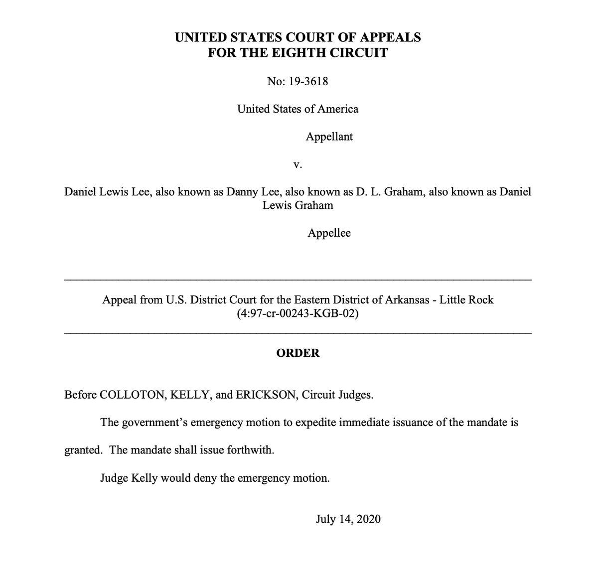 BOP started the execution of Daniel Lee while there was still an outstanding court order.Guards left him *on the gurney* while gov’t lawyers got the order lifted.