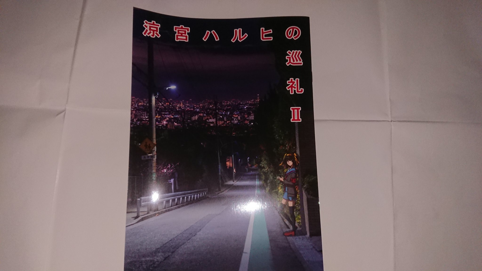 あさい Asaist ハルヒオンリー で購入した 涼宮ハルヒの巡礼 サークル まんでりん さん 届きました ありがとうございました 夜の例の踏切が見開きで雰囲気がたまらなくいいです ハルヒのイラストや文章も一緒に西宮を回ってる気分になり