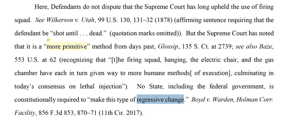 DOJ: Using firing squads instead of lethal injection would be a “regressive change.”Also DOJ: Authorize firing squads.