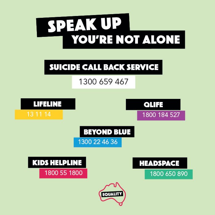 It’s ok to not be in the mood for holiday cheer, this time of year means something different to everyone. However, if the silly season has you feeling a little more down than usual, always know that there is someone you can talk to. ❤️ 🌈