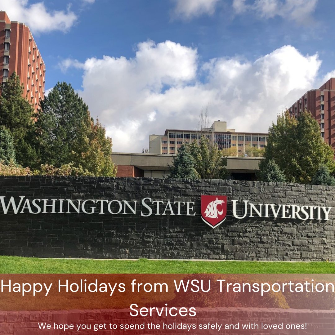 As we may not be spending the holidays like we used to, it is important to be happy about the little things this year. WSU Transportation Services wishes you a Happy Holidays! We hope you are staying safe and around some loved ones! #WSU #GoCougs