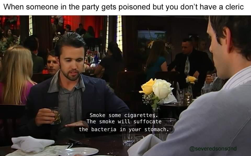 Severed_Studios's tweet photo. #dnd #dndmemes #ttrpg #meme #iasip #cleric #dnd5e #poisondamage #poison https://t.co/68RHzh04pN