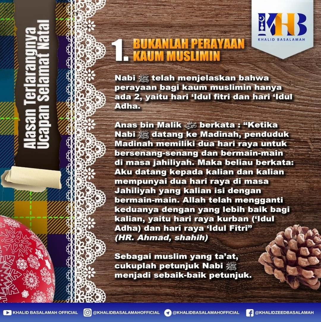 PBIMedia_id's tweet photo. * { SAYA MUSLIM TIDAK MENGUCAPKAN DAN MERAYAKAN NATAL🎊 }

#HariNatal #LiburNatal

🌐𝘚𝘶𝘮𝘣𝘦𝘳 : @ustadzkhalid
📑𝘙𝘦𝘧𝘦𝘳𝘦𝘯𝘴𝘪 : ( https://t.co/0v2ZtNRajh ) 

#️⃣𝙃𝘼𝙎𝙃𝙏𝘼𝙂#️⃣
#SharePostinganBermanfaat
#PostinganBermanfaatIslam
#PBIMedia

بارك الله فيكم وجزاكم الله خيرا https://t.co/9ugvcrtzKG