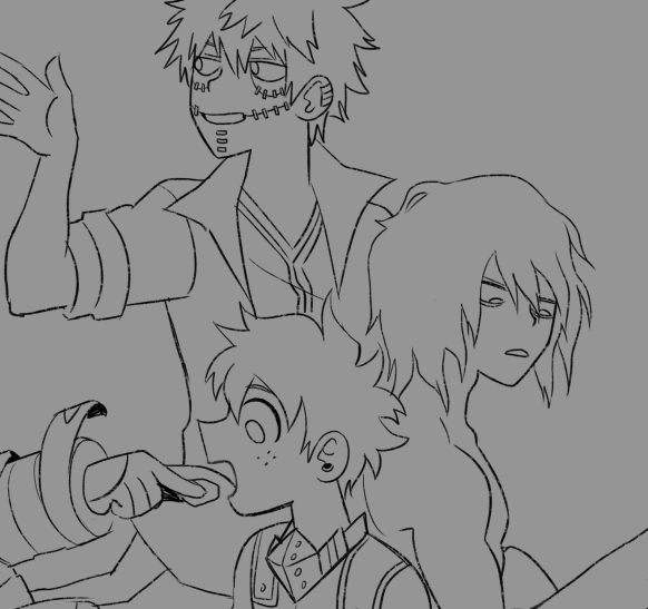 drawing something super self indulgent that im debating about posting bc it has...so many spoilers...:')