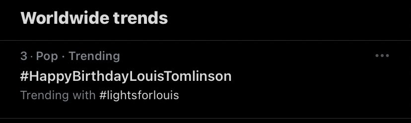 LouisWTNews's tweet photo. #Update | #HappyBirthdayLouisTomlinson is trending at #3 Worldwide! https://t.co/LzwRdo39db