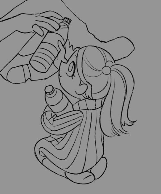 drawing something super self indulgent that im debating about posting bc it has...so many spoilers...:')