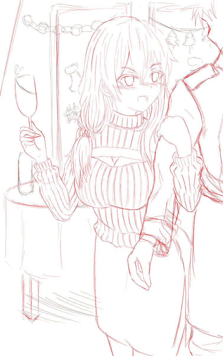 クリスマス絵wip 