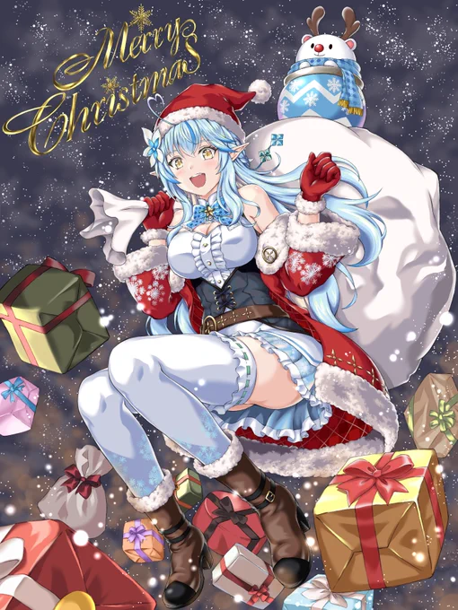 Merry Christmas⛄?
プレゼント届けに来てくれたサンタラミィさん。
#雪花ラミィ
#らみあ〜と 