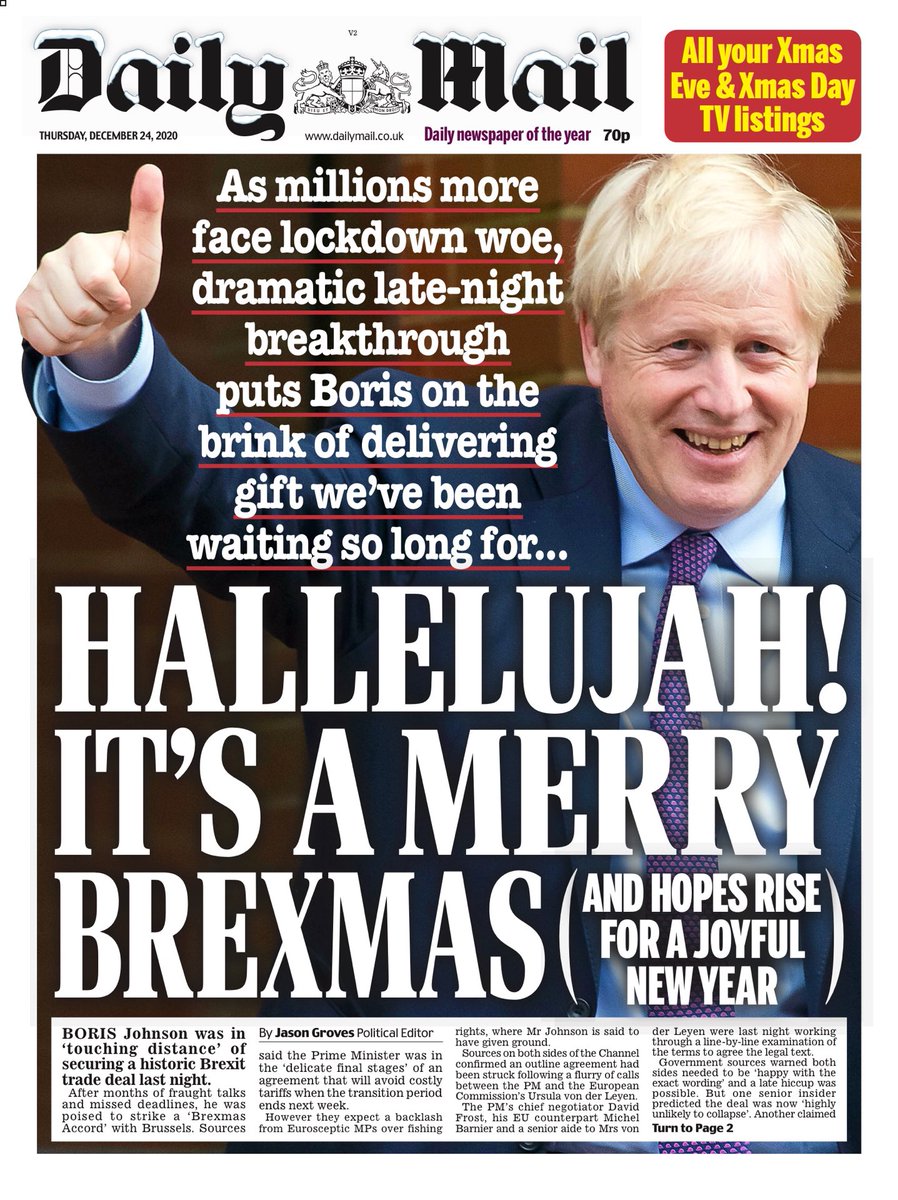 Theresa May's problem was that the Leavers thought she was soft and the Remainers thought she was rock hard. (Though the Mail did promote her deal).Boris Johnson may see his opponents saying he caved in & compromised.Might help Leavers decide to take the declaration of victory?