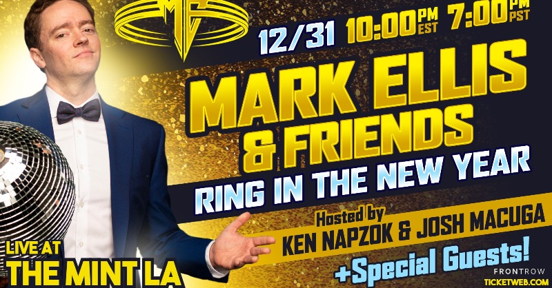 WeBookBands's tweet photo. DONT MISS This New Years Eve! @Markellislive w/ Hosts @KenNapzok &amp; @Joshmacuga Bring in the New Year and you can watch from the safety of your home! Broadcasted LIVE from @MintLA GET tickets with special merch bundles HERE! ----> https://t.co/nWH3mWuPQQ #Livestream #Comedy #NYE