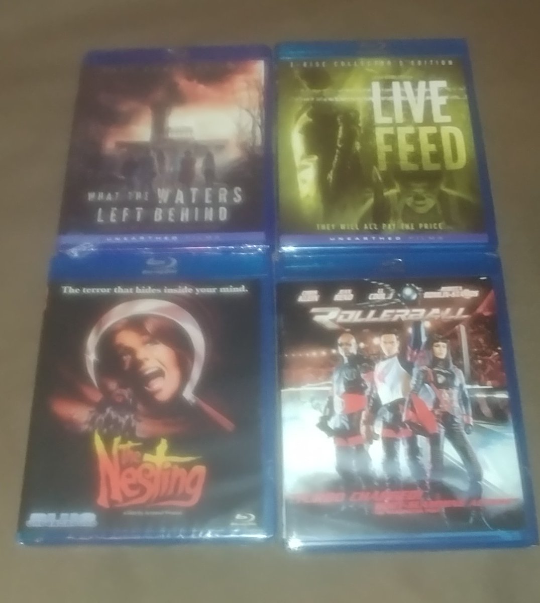 RBefort's tweet photo. Recent deliveries from #hamiltonbooks @Unearthedfilms #whatthewatersleftbehind #livefeed @blunderground #thenesting @20thcentury #rollerball #bluray #rhecollection #SupportPhysicalMedia https://t.co/34HpzyrRcT
