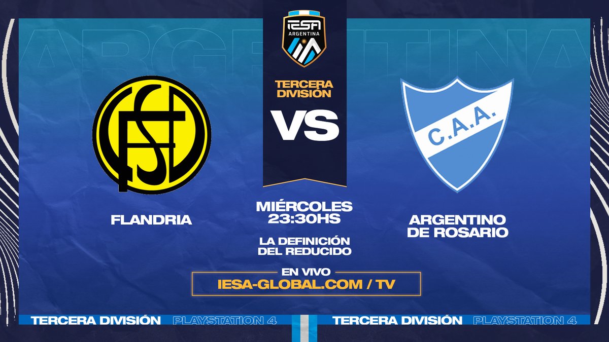 #IESATV 🖥

Por la otra semifinal, se enfrentan @FlandriaClubPro y <a href="/CAArgentinoeS/">Argentino de Rosario eSports</a> en busca de acceder a la final del reducido de #IESATercera.

¿Quién pasará a la final? 🤔

➡️ iesa-global.com/tv