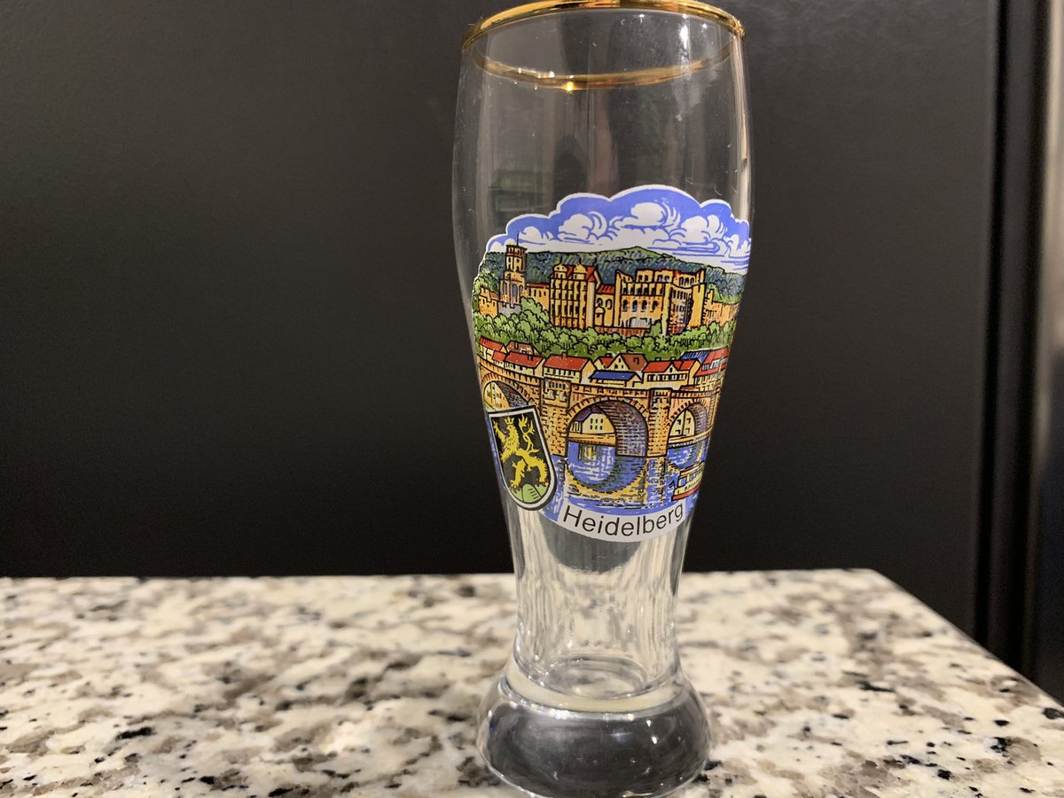 Day 53: In lieu of travel I’d like to do a tour of past trips via shot glasses. This was from Heidelberg, Germany. It’s a picturesque town with a castle and everything. We were there at Christmas time and there was a great outdoor market with heated tents serving food. 