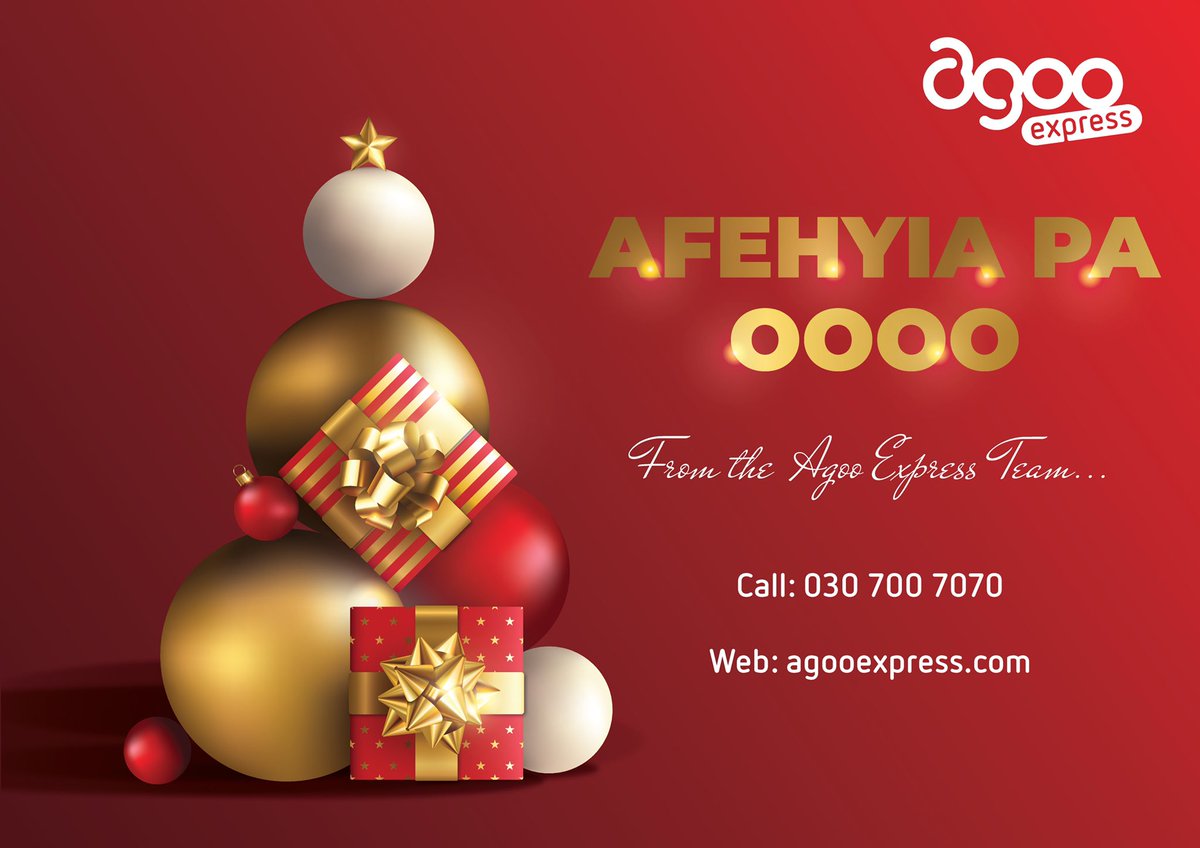 AgooExpress's tweet photo. Afehyia Pa! 🎄🎁 Call us on 0307007070 or make your bookings on https://t.co/6evPFqD2ja #FastSecureEfficient https://t.co/hUPLBcFdsR
