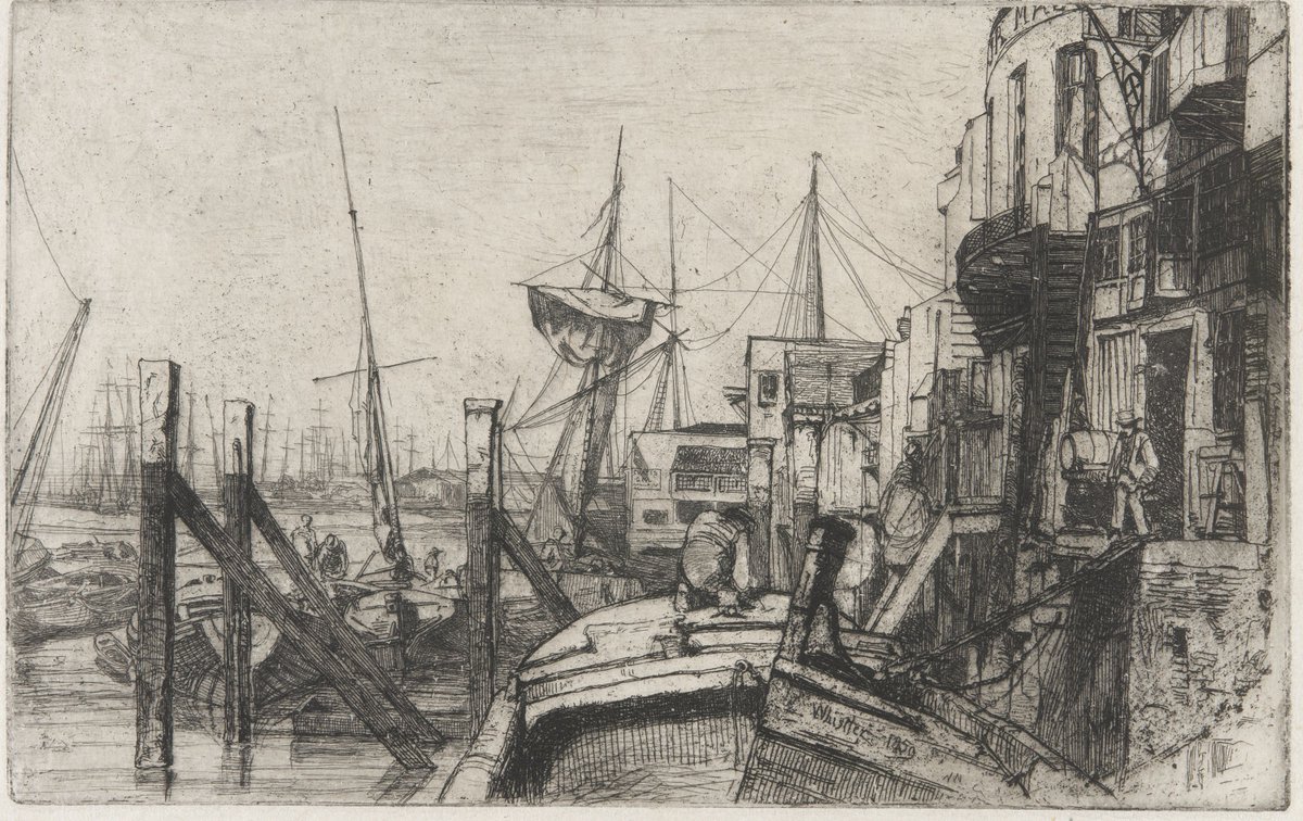 Interesting to compare Gerd Winner's screenprints with James McNeill Whistler's 1859 beautiful Thameside etchings of the same area. Of course more life & a different aesthetic in Whistler's vision - but in some ways 1972 feels as close to 1859 as it does to now.