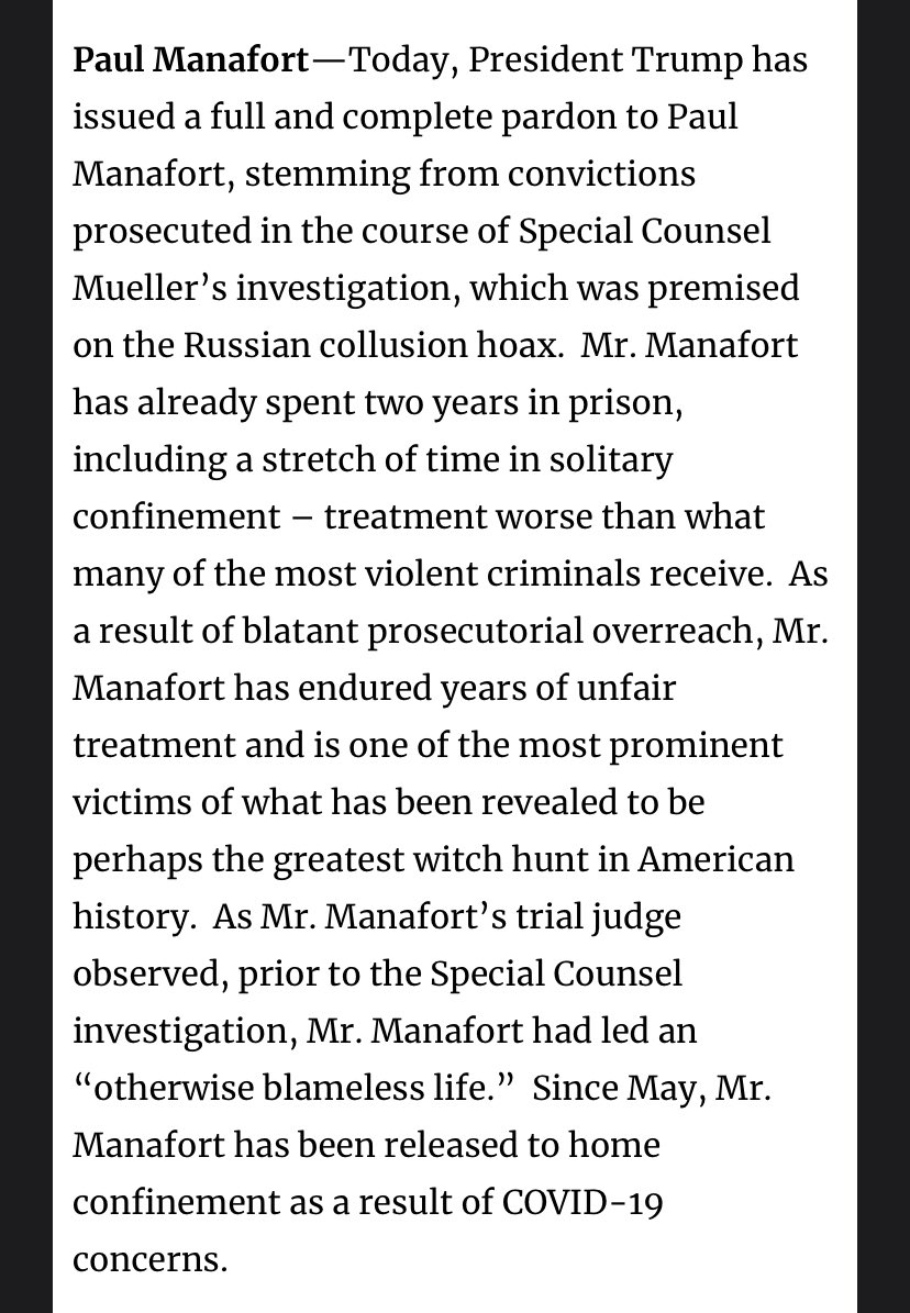 BREAKING: Trump pardons STONE, MANAFORT, CHARLES KUSHNER
